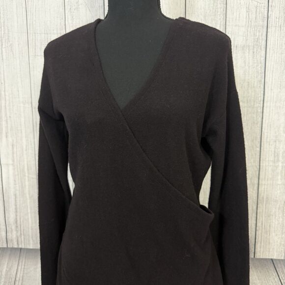 NWT J. Crew Women's XS Black Reversible V-Back Tunic Long Sleeve Sweater h9770 - Picture 7 of 12